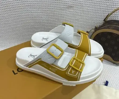 LV Trainer Mules Yellow Grey
