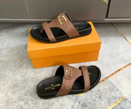 LV Slipper Brown