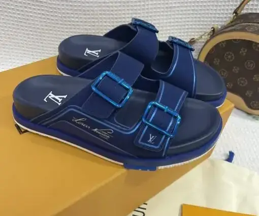 LV Slipper All Blue
