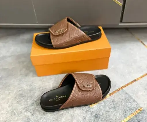 LV Slipper Brown