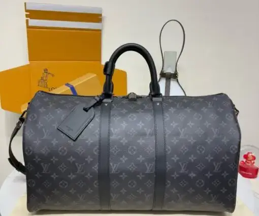 LV Keepall 55 Travel Duffle Bag Monogram Black