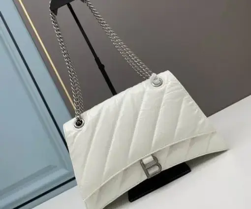 Balenciaga Crush Small Chain Bag Leather White