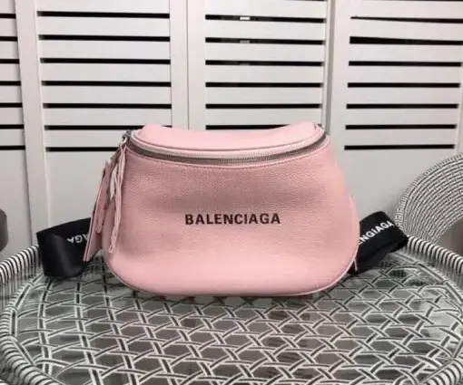 Balenciaga Calfskin Everyday Strap Crossbody Bag Pink