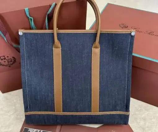Loro Piana Beam Tote Bag Blue