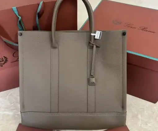 Loro Piana Beam Tote Bag in Gris Asphalte