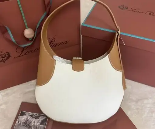 Loro Piana Bobbin Shoulder Bag Brown & White