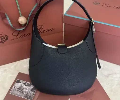 Loro Piana Bobbin Shoulder Bag Black