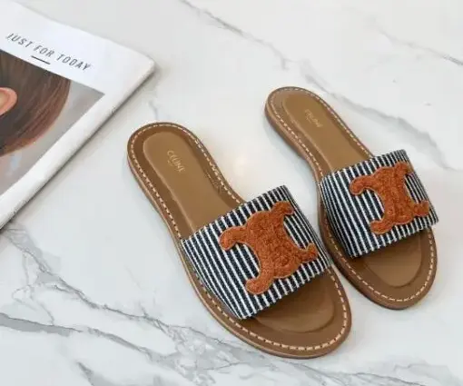 Celine Leather Sandals Black & Brown