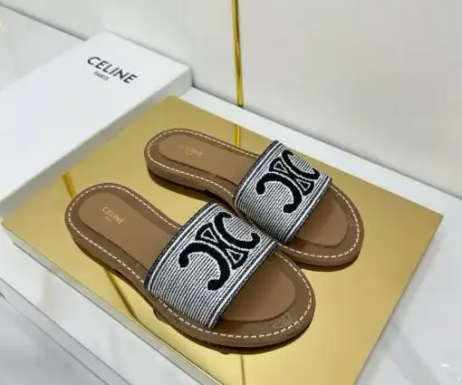 Celine Lympia Sandal White & Black