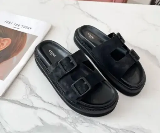 Celine Step Slides Black