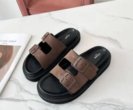 Celine Step Slides Brown