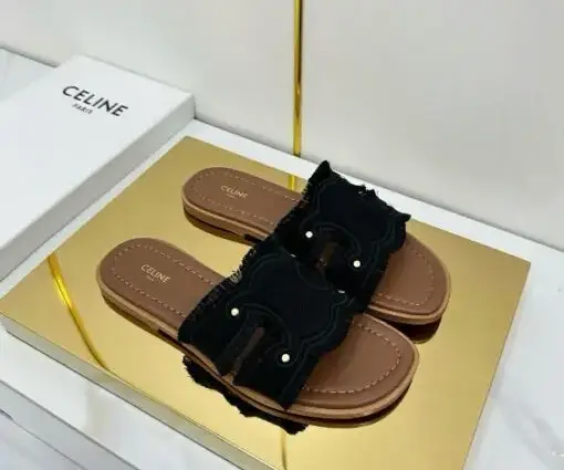 Celine Triomphe Mule Black