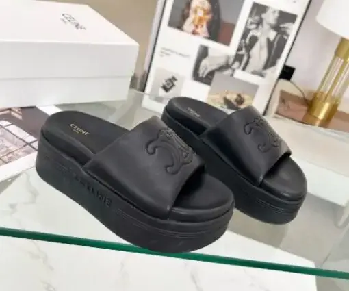 Celine Weaving Summer Slides Black