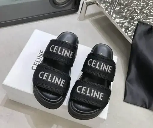 Celine Black Slide In Mesh