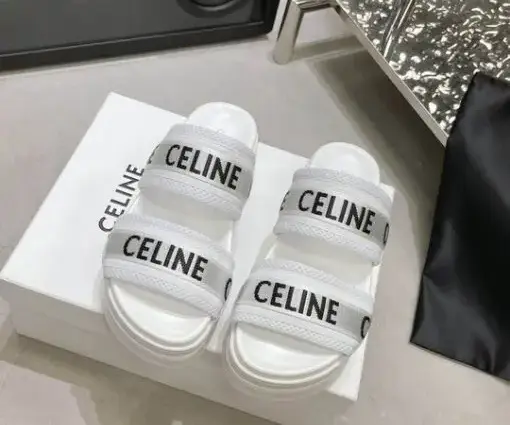 Celine White Slide In Mesh