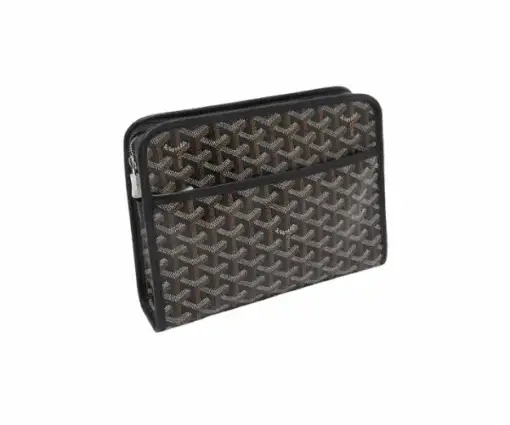 Goyard Black Goyardine Coated Canvas Jouvence MM Toiletry Pouch