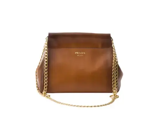 Prada Cognac Enchaîné Medium Leather Bag