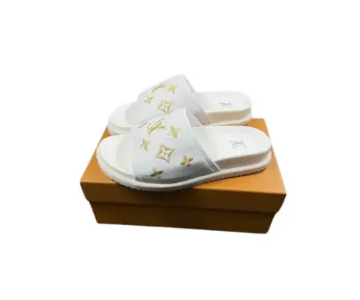 LV x Takashi Murakami Slipper 6AM Flat Mule White With Logo