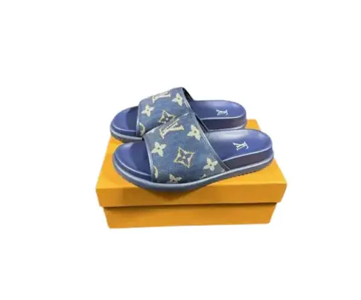 LV Slipper 6AM Flat Mule Navy Blue