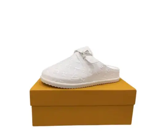 LV Slipper Easy Mule White