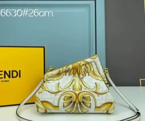 Fendi x Versace Gold White Leather