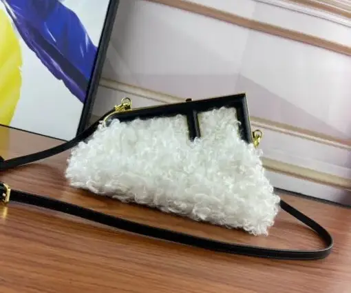 Fendi Taske Hvid Uld Bag White