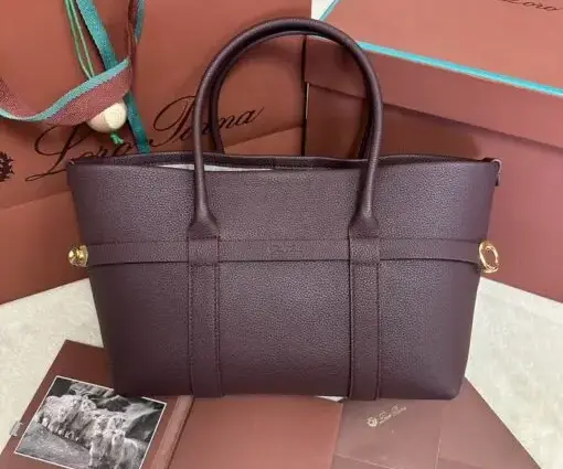 Loro Piana Ghiera Shopper Bag in Oxblood