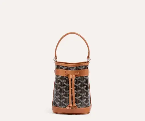 Goyard Petit Flot Mini Bucket Bag Black & Tan