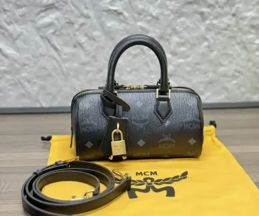 MCM Ella Boston Bag Visetos Black