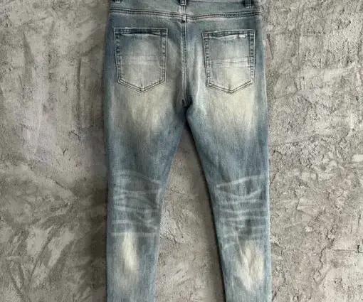 Alternative view of Amiri MX1 Ripped Skinny Jeans Light Blue