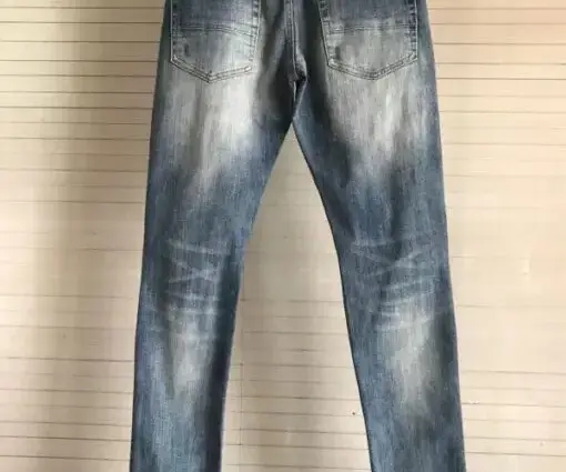 Alternative view of AMIRI Varsity Ripped Skinny Jeans Indigo Blue Stretch-Cotton Denim