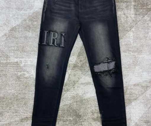 Amiri Distressed Black Skinny Jeans Fade Black