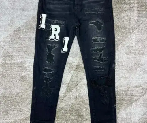 Amiri Varsity Jeans Black