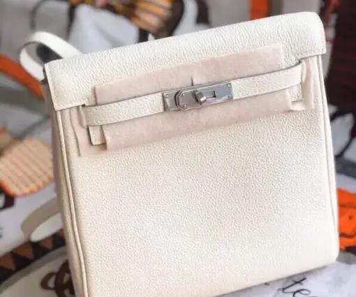 Hermes Kelly Ado Bag Leather White