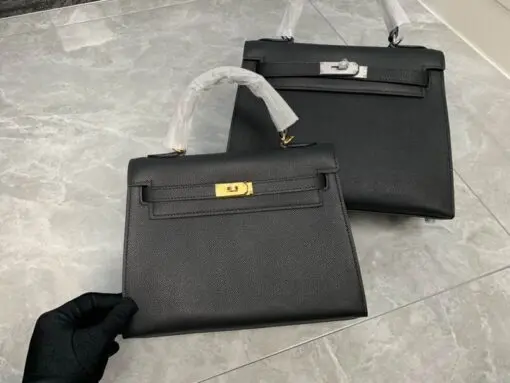 Hermes Kelly Epsom 25cm Bag Black