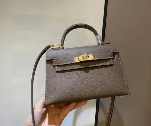 Hermes Kelly Mini 19cm Bag Dark Mole