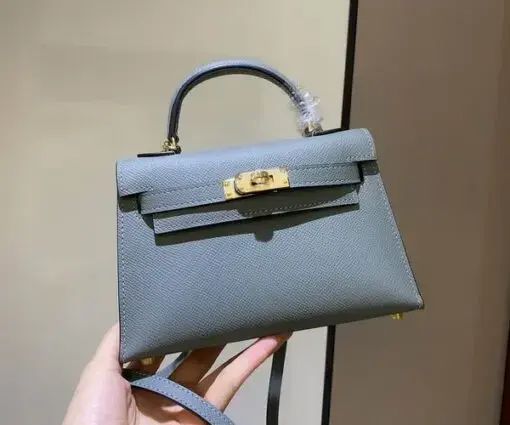Hermes Kelly Mini 19cm Bag Lite BIue