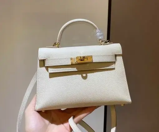 Hermes Kelly Mini 19cm Bag White
