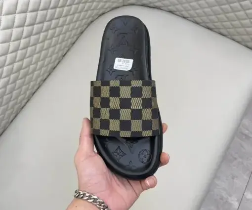 Alternative view of LV Slipper Black Check