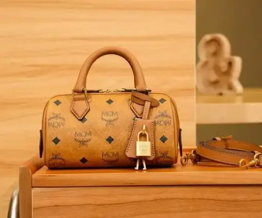 MCM Ella Boston Bag Visetos Brown