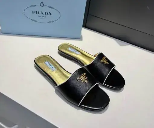 Prada Slipper Black Gold