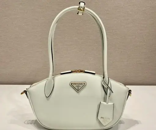 Prada Saffiano Leather Mini Pouch Bag White