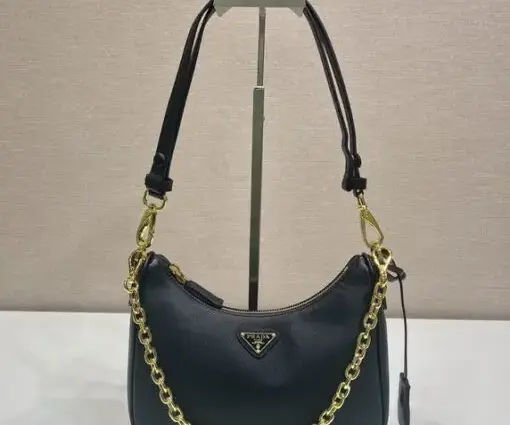 Prada Hobo Bag in Black & Gold