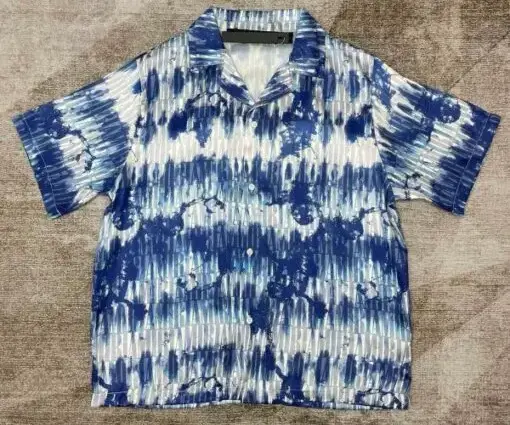 Amiri Tie-Dye Short Sleeved Shirt White/ Blue