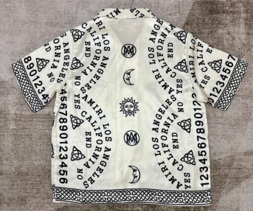 Alternative view of Amiri Ouija Board Print Silk Bowling Shirt White