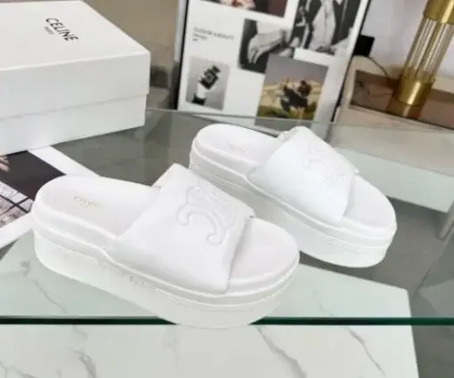Celine Weaving Summer Slides White