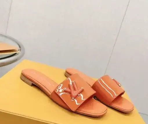 LV Slipper Sandal Shiny Orange