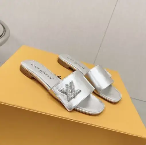 LV Slipper Sandal Silver