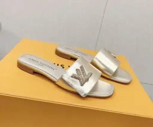 LV Slipper Sandal Glossy Silver