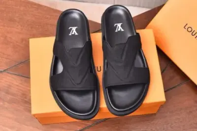LV Leather Sandal Black
